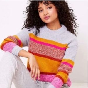 LOFT Lou & Grey Striped Color-block Sweater. Size XL
